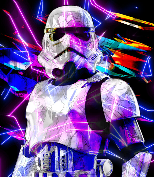 Цифровое искусство под названием "Stormtrooper - Star…" - Damian Firenza, Подлинное произведение искусства, Цифровая живопись