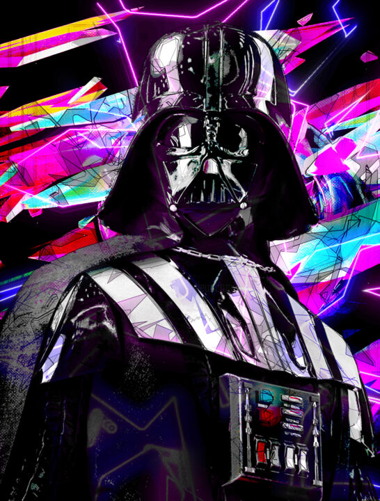 Arts numériques intitulée "Darth Vader - Star…" par Damian Firenza, Œuvre d'art originale, Peinture numérique
