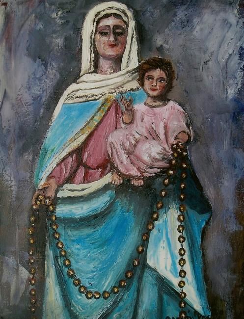 Pittura intitolato ""Virgen de San Nico…" da Damian Suarez Ioshi, Opera d'arte originale