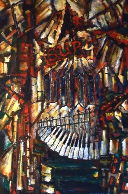 Pittura intitolato ""Mirando Al Sur"" da Damian Suarez Ioshi, Opera d'arte originale, Olio
