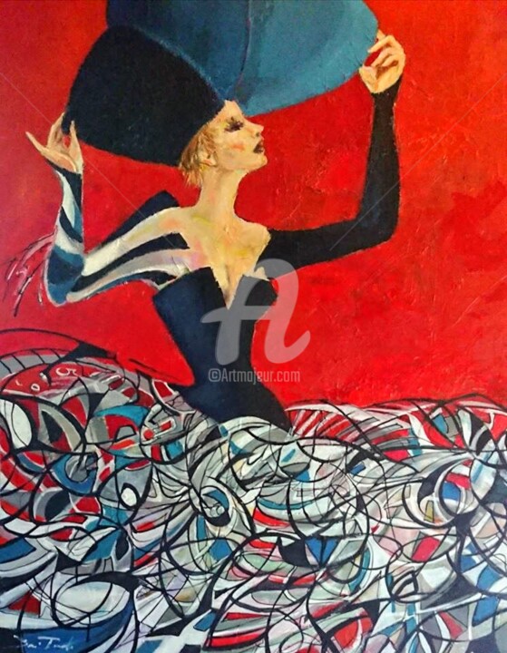 Painting titled "Extravagance" by Damian Tirado, Original Artwork, Acrylic