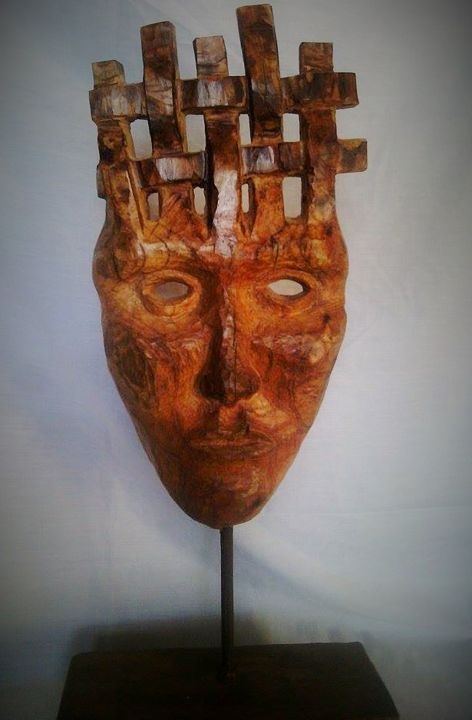Sculpture titled "IRRACIONAL" by Damian, Original Artwork, Wood