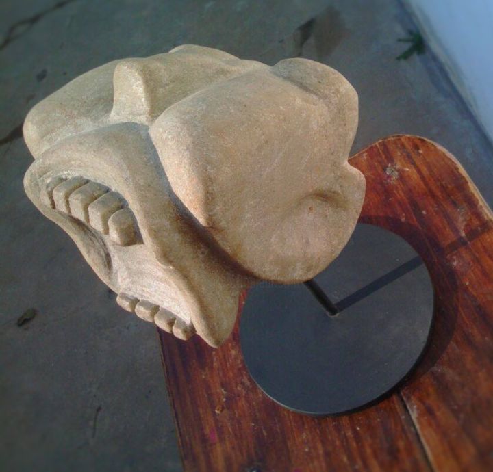 Sculpture titled "GRITO" by Damian, Original Artwork, Stone