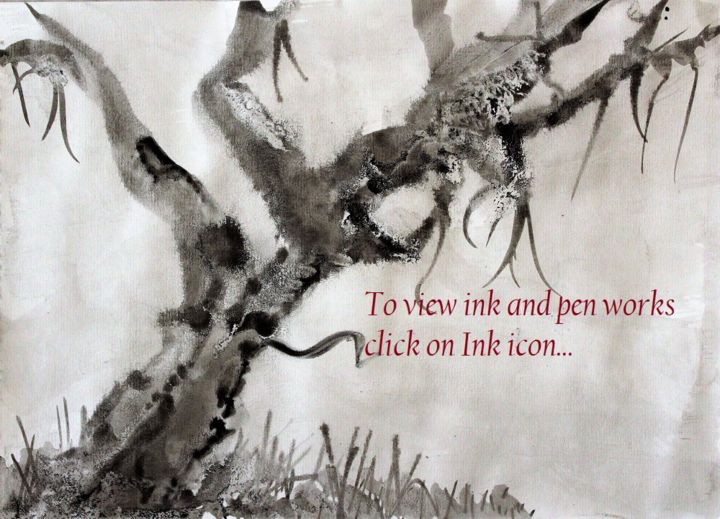 Ζωγραφική με τίτλο "Ink" από Damian Ebejer, Αυθεντικά έργα τέχνης