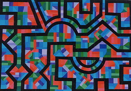 Pittura intitolato "Labirinto urbano" da Damiano Gulluni Artstudio, Opera d'arte originale