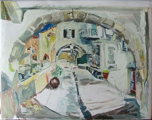 Painting titled "Roquebrune village,…" by Damien Bartolo, Original Artwork