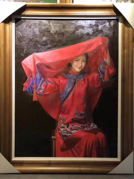 Painting titled "Chinese art(Dunhuan…" by Princessa Mingzhu, Original Artwork, Oil