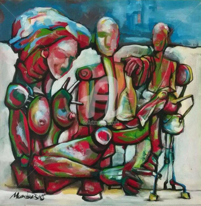 Schilderij getiteld "Situation" door Damir Mumbasic, Origineel Kunstwerk, Acryl