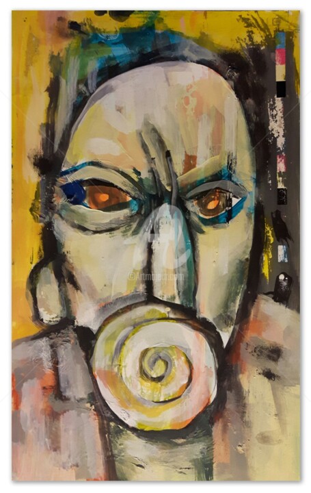 Painting titled "portrait4" by Damir Mumbasic, Original Artwork, Acrylic