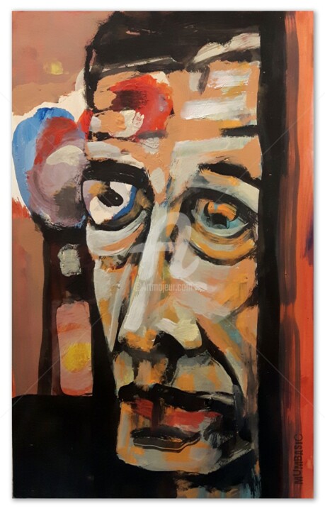 Painting titled "portrait 5" by Damir Mumbasic, Original Artwork, Acrylic