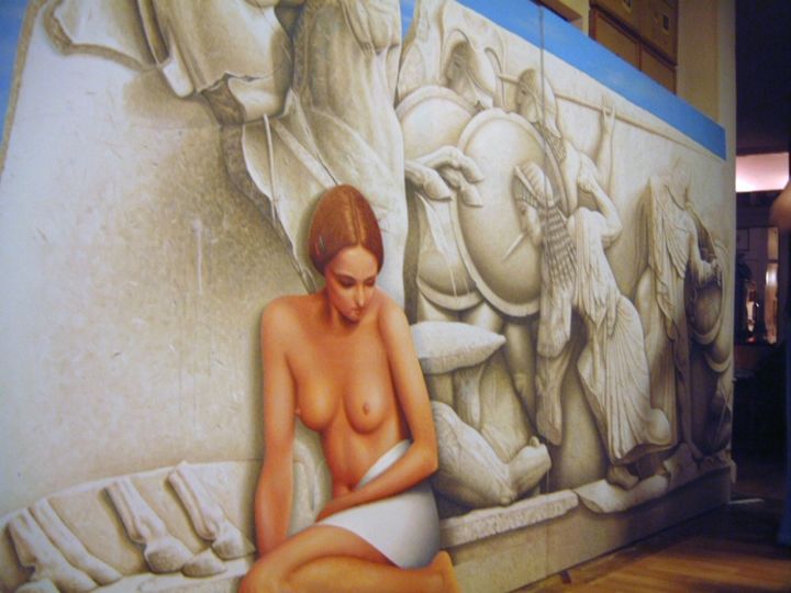 Painting titled "Memory for Troy-Det…" by Bozidar Damjanovski, Original Art, Other