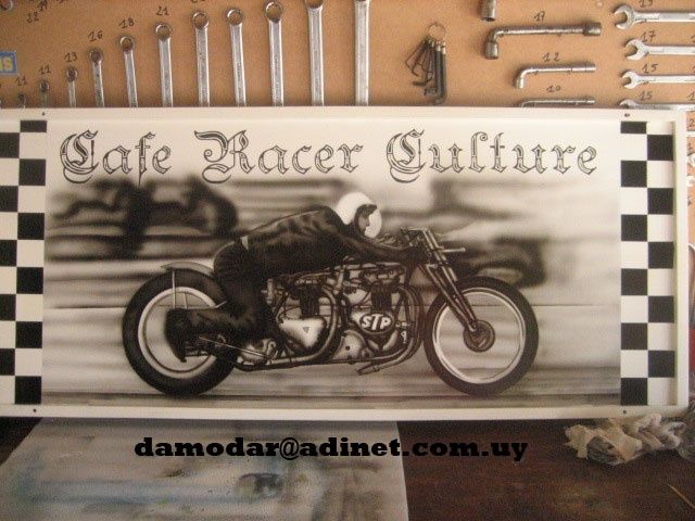 Painting titled "Cafe Racer Culture" by Damodar, Original Artwork