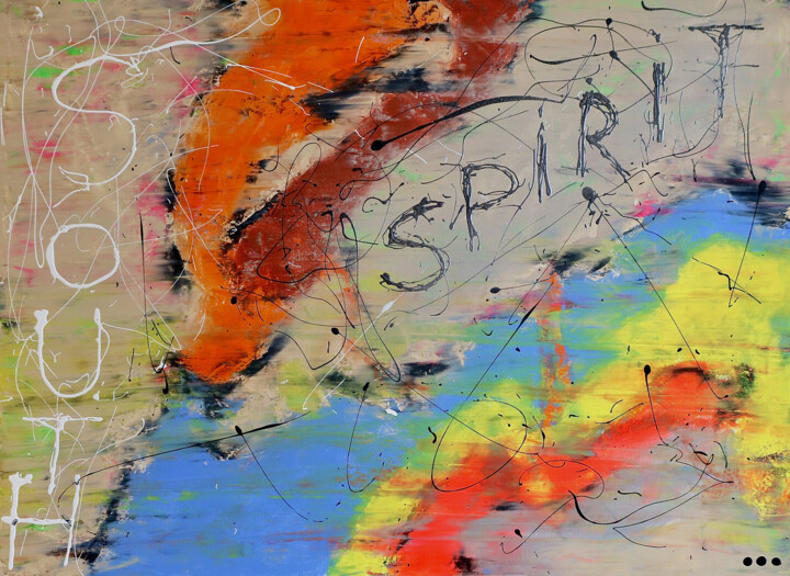 Картина под названием "South spirit" - Dan Art, Подлинное произведение искусства, Акрил Установлен на Деревянная рама для но…