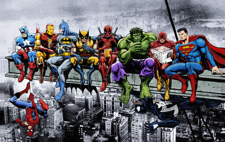 "Marvel and DC Super…" başlıklı Dijital Sanat D Dan Avenell tarafından, Orijinal sanat, Diğer
