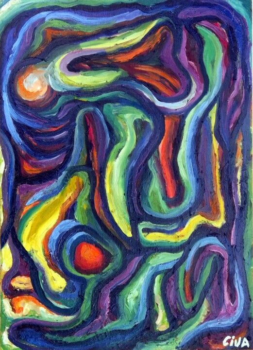 Painting titled "Emotionel movement…" by Dan Civa, Original Artwork, Oil