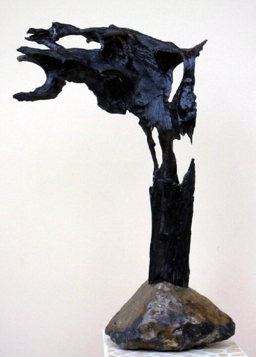 Rzeźba zatytułowany „Flying bat” autorstwa Dan Civa, Oryginalna praca, Drewno