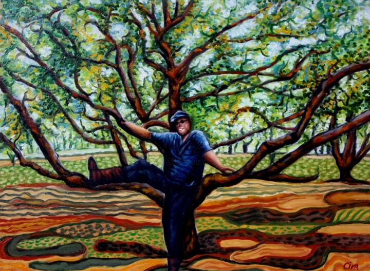 Peinture intitulée "Chestnut plantaton…" par Dan Civa, Œuvre d'art originale, Huile