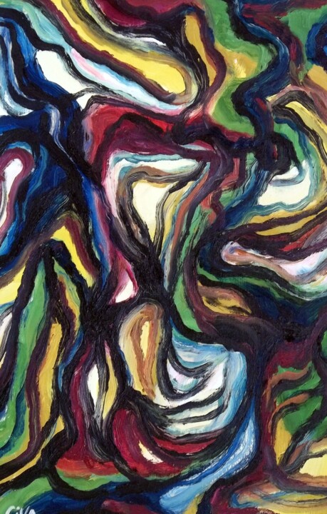 Painting titled "Emotionel movements…" by Dan Civa, Original Artwork, Oil