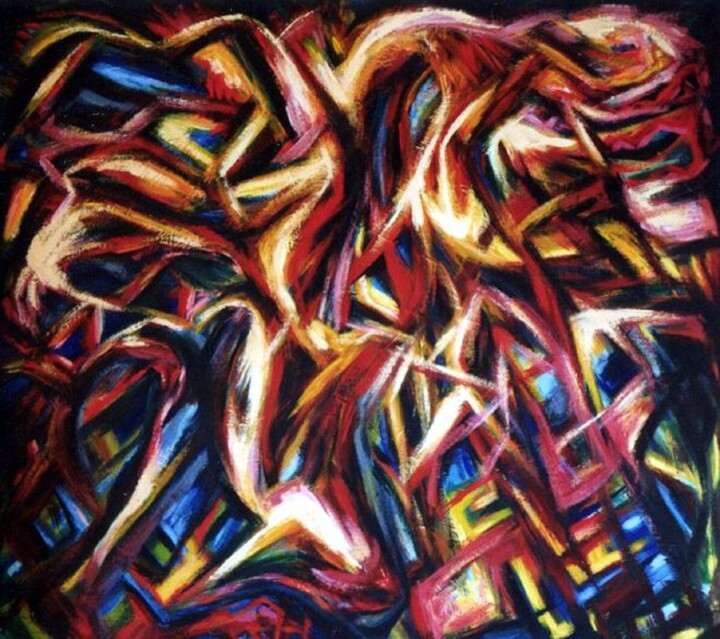 Painting titled "Abstract ballet dan…" by Dan Civa, Original Artwork, Acrylic