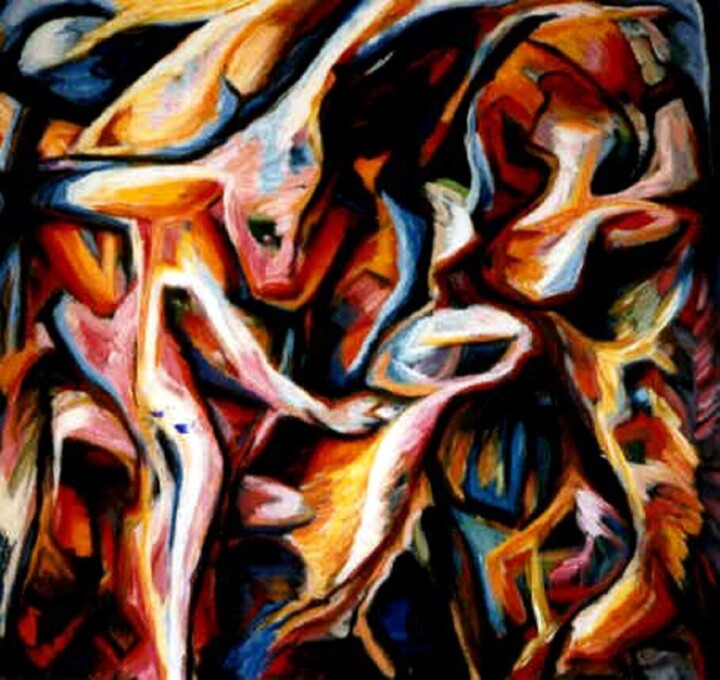 Painting titled "Dramatic dance" by Dan Civa, Original Artwork, Acrylic