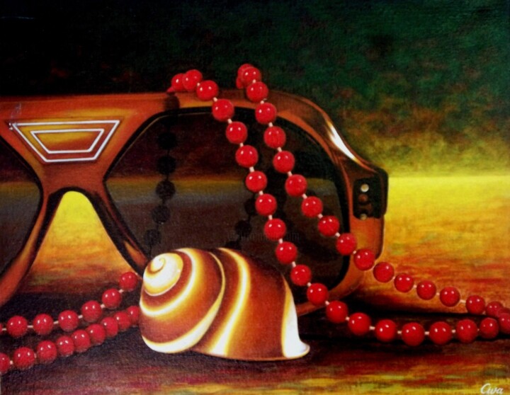 "Sunglasses, neckgla…" başlıklı Tablo Dan Civa tarafından, Orijinal sanat, Akrilik