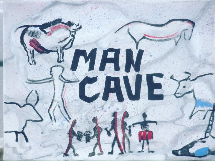 Ζωγραφική με τίτλο "Man cave" από Dan Flanagan, Αυθεντικά έργα τέχνης, Λάδι