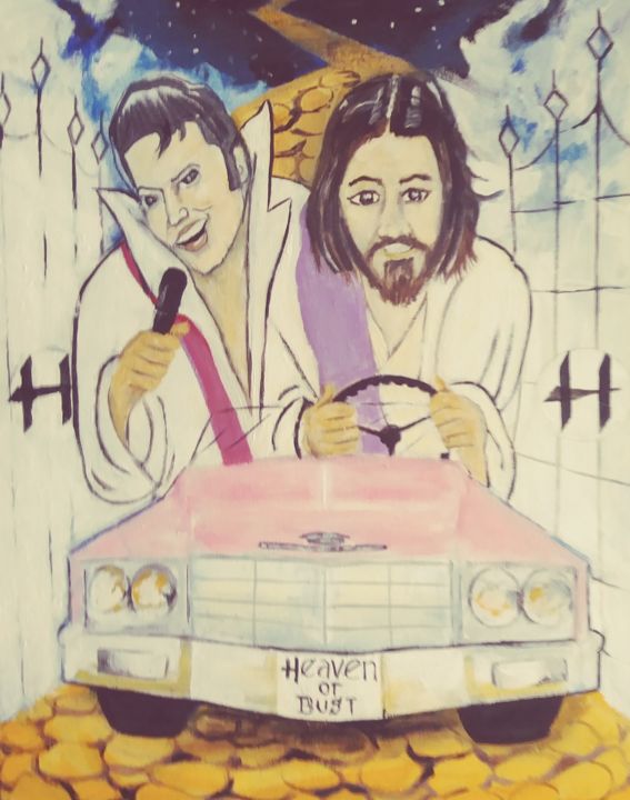 Painting titled "Heavenly joy ride" by Dan Flanagan, Original Art, Acrylic