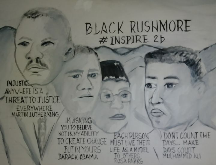 Painting titled "Black Rushmore" by Dan Flanagan, Original Artwork, Acrylic