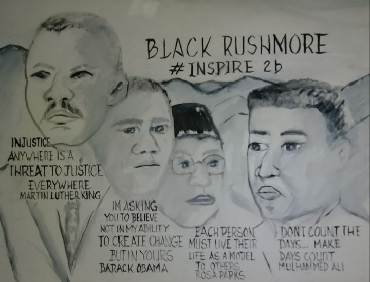 Painting titled "Black Rushmore" by Dan Flanagan, Original Art, Acrylic
