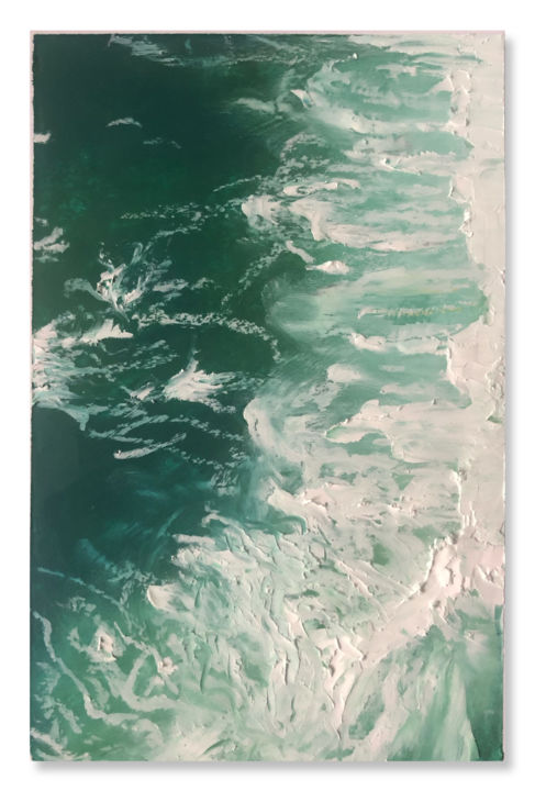 图画 标题为“Green Sea” 由Dan Xu, 原创艺术品, 蜡