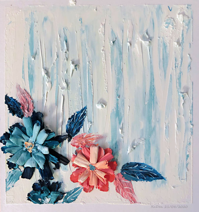 Dessin intitulée "Floraison 2" par Dan Xu, Œuvre d'art originale, Pastel