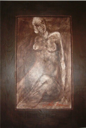Painting titled "Nude" by Dan, Original Artwork