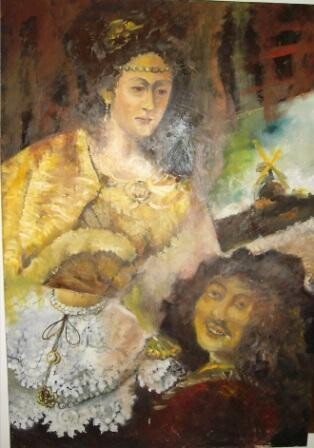 Painting titled "Rembrandt 2" by Dan, Original Artwork