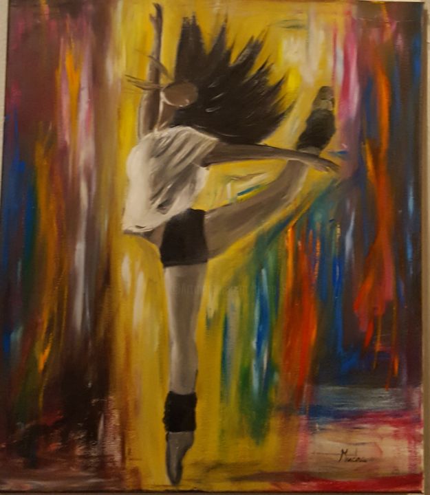 Painting titled "Dancing in the Light" by Dana Art, Original Artwork, Oil Mounted on Wood Panel