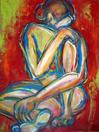 Painting titled "Hiding from Vulnera…" by Dana Ellyn Kaufman, Original Artwork