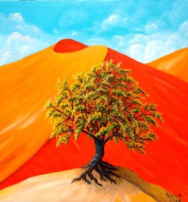 Pintura titulada "ALBERO DELLA VITA 1" por Daniela Paun, Obra de arte original, Oleo