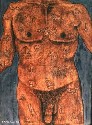Картина под названием "The Man in Symbolist" - Danang Wijayanto, Подлинное произведение искусства