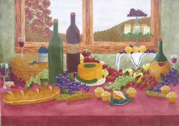 Pintura titulada "The Banquet" por Dana Arvidson, Obra de arte original, Oleo