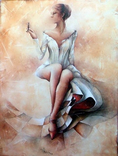 Painting titled "Il Silenzio - Ipote…" by Dana Tomsa Oberhoffer, Original Artwork