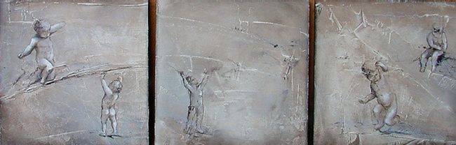 Pittura intitolato "Angels (trittico)" da Dana Tomsa Oberhoffer, Opera d'arte originale