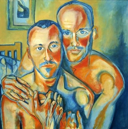 Painting titled "Jamie and Serge" by Daniel Beaudoin, Original Artwork, Oil