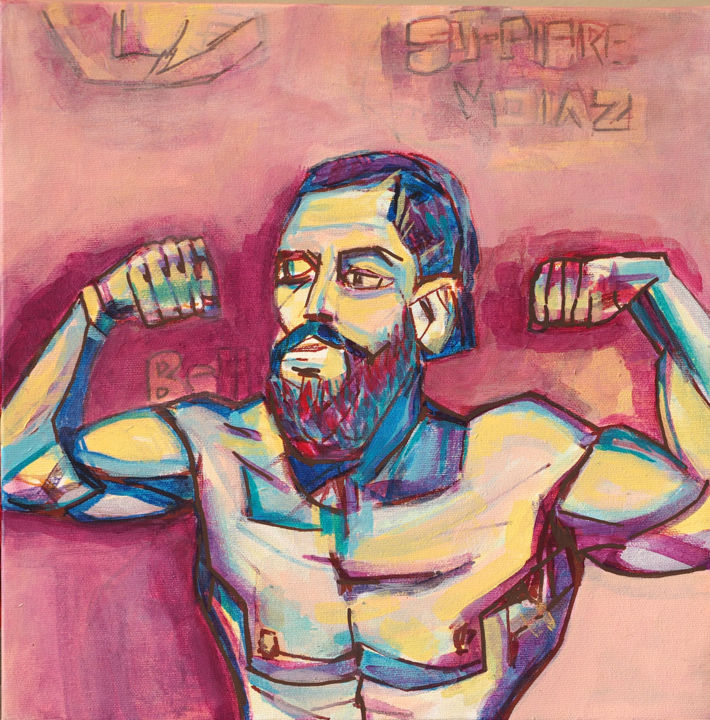 Painting titled "the strong man" by Daniel Beaudoin, Original Artwork