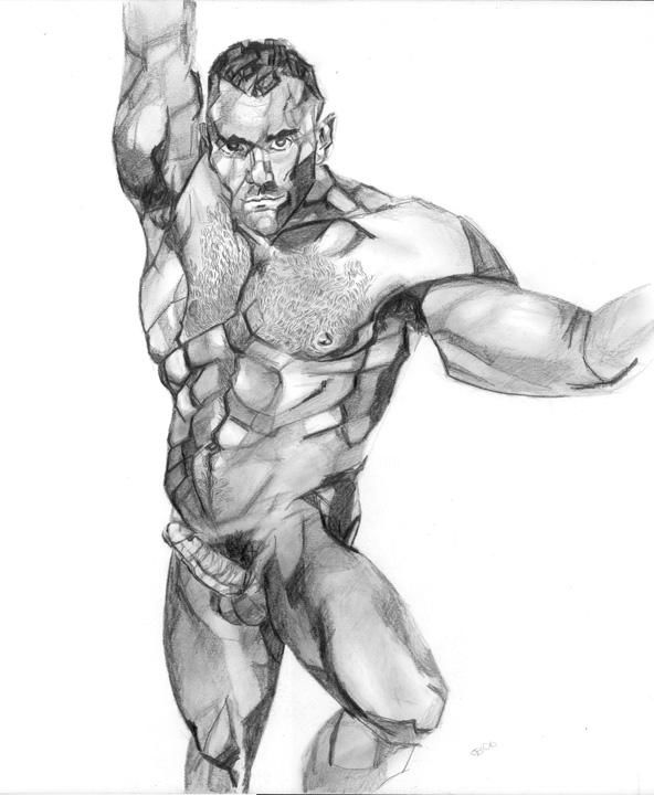 Drawing titled "man5" by Daniel Beaudoin, Original Artwork