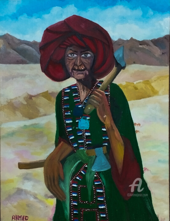 Painting titled "Working women" by Ahmed Khan, Original Artwork, Oil