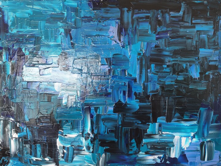 제목이 "Blue Forty-Eight"인 미술작품 Dane Kidd로, 원작, 아크릴 나무 들것 프레임에 장착됨