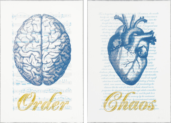 印花与版画 标题为“Order Chaos Blue Sc…” 由Dangerous Minds Artists, 原创艺术品, 丝网印刷
