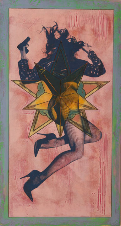 Printmaking titled "Fallen Angel" by Dangerous Minds Artists, Original Art, Screenprinting