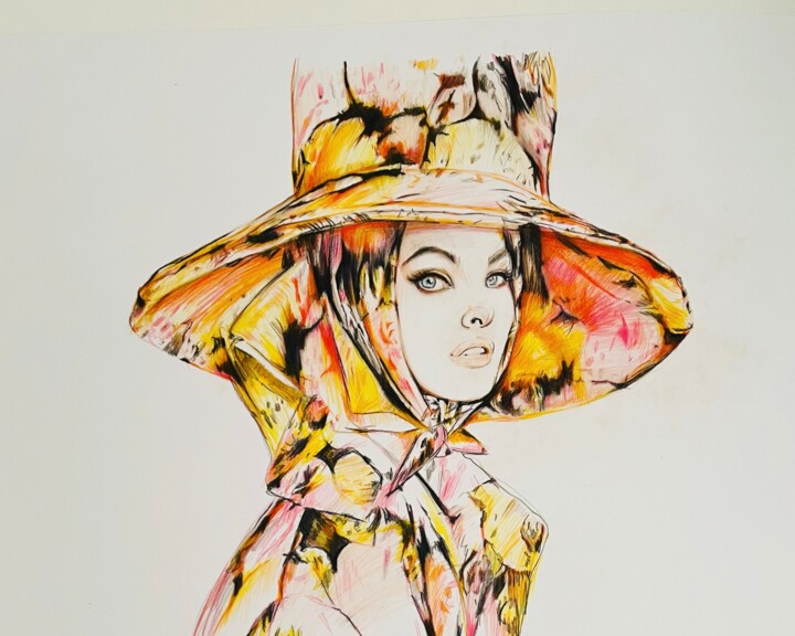 Рисунок под названием "Модная штучка. «Лин…" - Dani Alexsandrova, Подлинное произведение искусства, Цветные карандаши