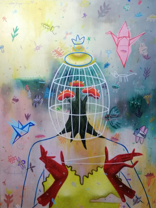 Peinture intitulée "Ecosexuality" par Dani Sugara, Œuvre d'art originale, Acrylique