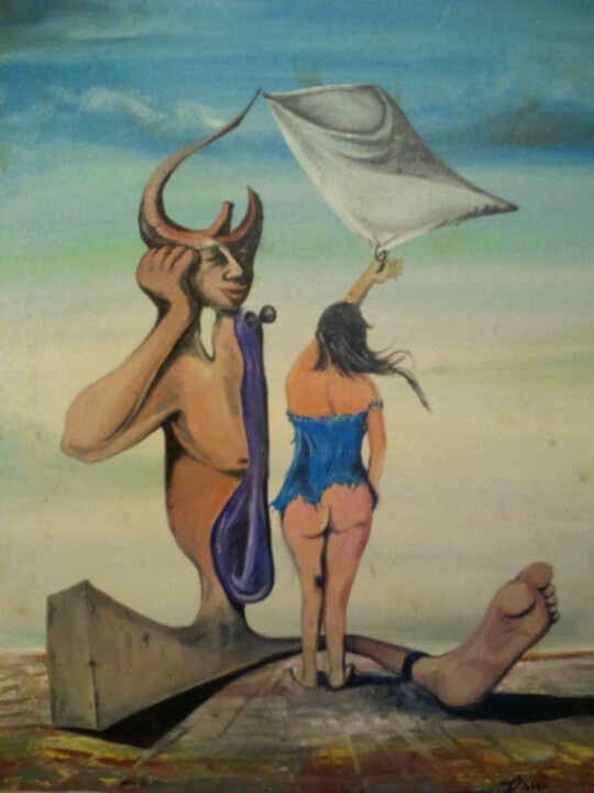 Schilderij getiteld "Peinture sur Toile…" door Dani Zouhir, Origineel Kunstwerk, Olie